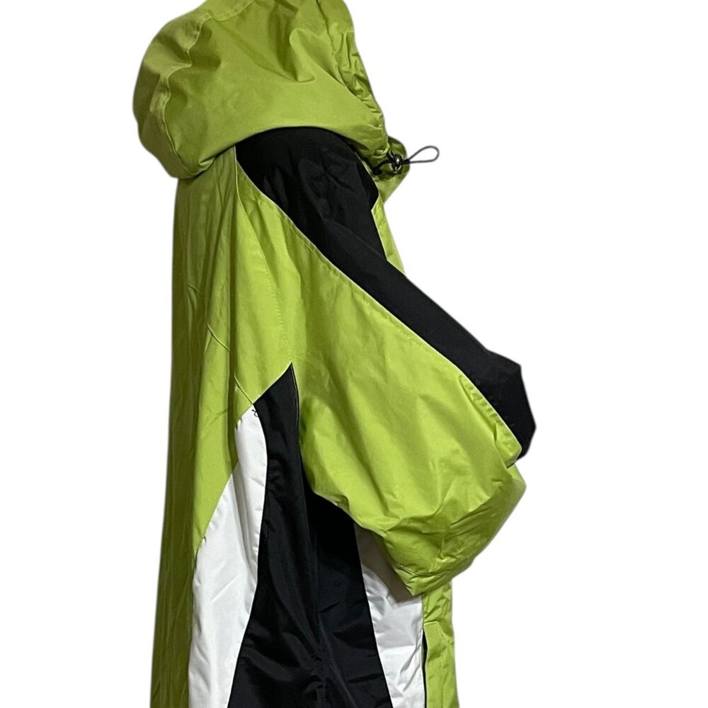 SB Active Bright Green & Black Hooded Winter Jacket Large 100% Polyester Quilte - Picture 3 of 15